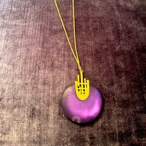 Rare Alexis Bittar purple lucite pendant necklace